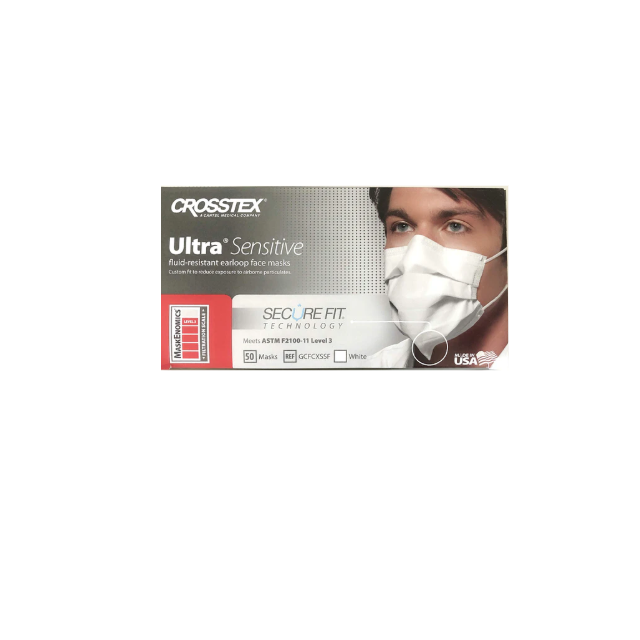 Crosstex Ultra™ Sensitive Earloop Mask w/Secure Fit™ Mask Technology (50/Box)