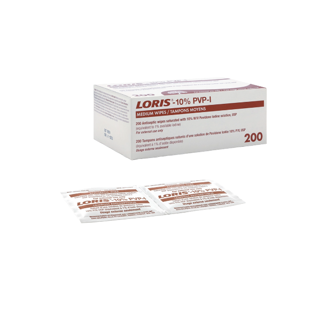 LORIS™ 10% PVP-I Wipes (200/Box)