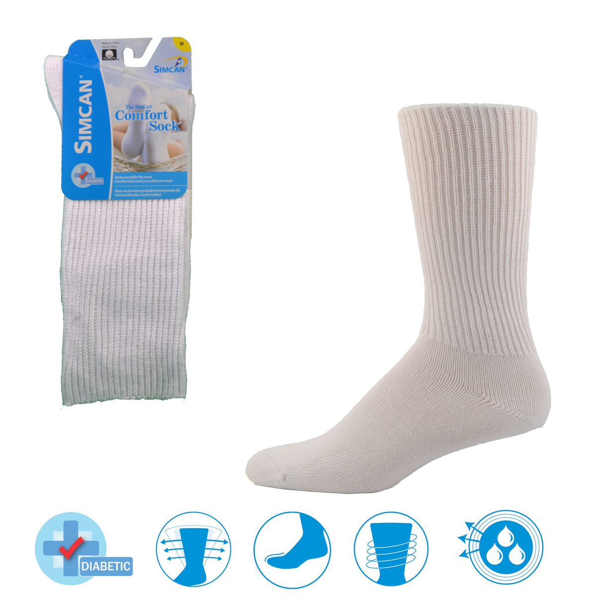 The Simcan Comfort Sock® Mid-Calfs (White)