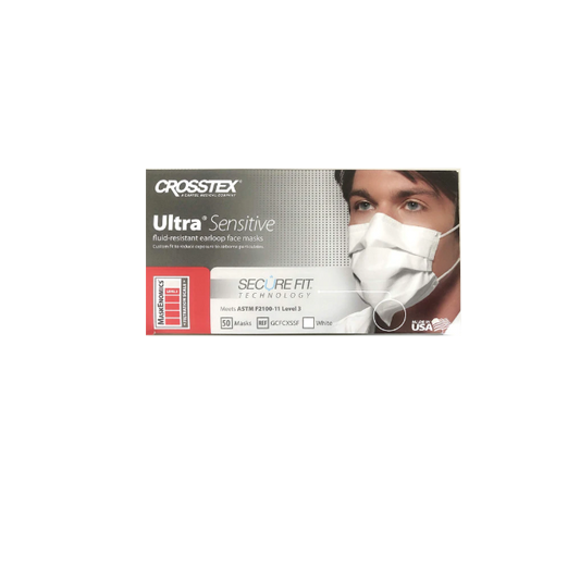 Crosstex Ultra™ Sensitive Earloop Mask w/Secure Fit™ Mask Technology (50/Box)