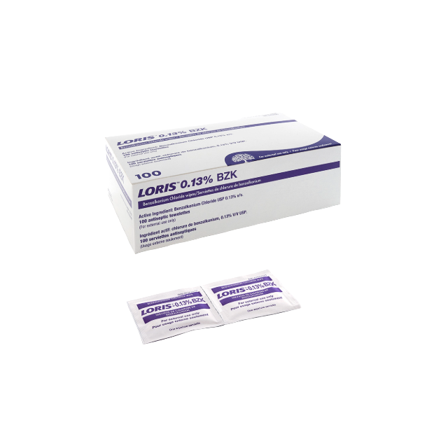 LORIS™ 0.13% BZK Wipes (100/Box)