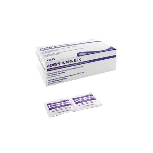 LORIS™ 0.13% BZK Wipes (100/Box)