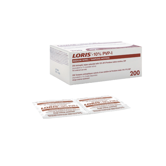 LORIS™ 10% PVP-I Wipes (200/Box)
