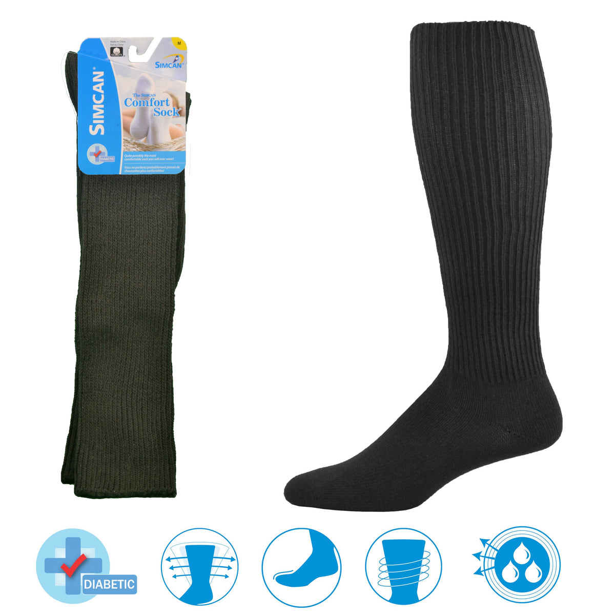 Simcan Comfort Sock® Over the calf (Large Black)